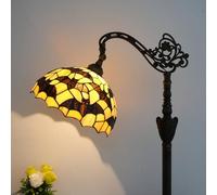 NUODITOS Tiffany Floor Lamp Black Bats Stained Glass Reading Floor Lamp with Adjustable Lampshade Tiffany Style Corner Standing Light for Bedroom Living Room Office (Bulb Included)