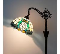 NUODITOS Tiffany Floor Lamp Owl Animal Stained Glass Reading Floor Lamp with Adjustable Lampshade Tiffany Style Corner Standing Light for Bedroom Living Room Office (Bulb Included)
