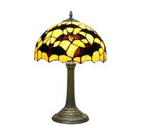 NUODITOS Tiffany Lamp Black Bat Style Stained Glass Table Lamp Vintage Bedroom Bedside Light for Home Dorm Office Art Craft Antique Decor Accent Aesthetic Nightstand Reading Light