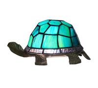 NUODITOS Turtle Night Light Tiffany Style Stained Glass Accent Lamp Kids Gifts Bedside Table Lamp Home Decor Small Nightstand Desk Lamp, Included LED Bulb