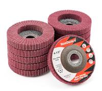 NuoDunco 10Pcs 240 & 320 Grit Scout Flap Disc 4 1/2 Inch Angle Grinder Attachment for Metal Wood Scouring Pads Polishing Sanding Disc Paint Rust Remover Wheel