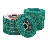 NuoDunco 10Pcs 4-1/2" Nylon Fiber Flap Disc Polishing Grinding Wheel, 4.5" x 7/8" Abrasive Grinding Discs, 180 Grit Buffing Wheel Scouring Pad, for Rust Removal and Cleaning