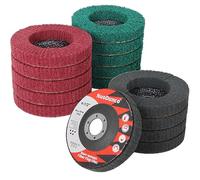 NuoDunco 15Pcs 180# 320# 600# Scour Flap Disc 4 1/2 Inch Angle Grinder Attachment for Metal Wood Wire Brush Scrubber Scouring Pads Polishing Wheel Sanding Disc Paint Rust Remover