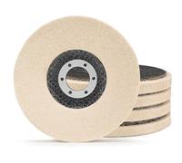 NuoDunco 4 1/2 Inch Round Wool Felt Polishing Disc Wheel Pad, Angle Grinder Buffing Polishing Buffer for Metal Wood Car Auto Body, 5 Pack
