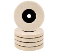 NuoDunco 5 Pack 3 Inch Wool Felt Polishing Wheel Discs for Angle Grinder - Buffing Pads for Metal, Aluminum, Stainless Steel, Chrome, Jewelry, Automotive Polishing