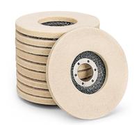 NuoDunco Wool Flat Wheel 115mm 10 Pack Premium Wool Felt Grinding Disc Very-Fine Grit for Angle Grinder to Polishing Buffing Metal Wood