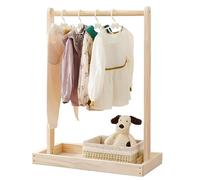 NUODWELL Baby Clothing Rack for Toddler, Pets Hanging Clothes Stand, Children's Floor Simple Clothes Hat Rack for Storage Clothes, Dolls and Shoes (55 * 26 * 60cm(Without wheels))