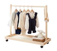 NUODWELL Baby Clothing Rack for Toddler, Pets Hanging Clothes Stand with Wheels, Children's Floor Simple Clothes Hat Rack for Storage Clothes, Dolls and Shoes (80 * 40 * 88cm)