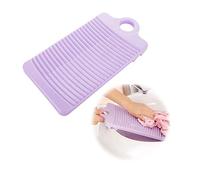 NUODWELL Hangable Antislip Washboard,With Fixed Tripod Thicken Plastic Washboard Clothing Cleaning Tool (Purple)