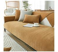 NUODWELL Herringbone Chenille Sofa Cover 1/2/3/4 Seater, Furniture Protector Couch Cover Universal Non-Slip L Shape Couch Cover Quilted Corner Slipcovers for Living Room (Khaki, 70 * 180cm)