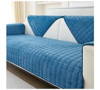 NUODWELL Thickened Sofa Slipcover 1/2/3/4 Seater, Flannel Anti-slip Sofa Protector L Shape Couch Cover Furniture Protector for Living Room (Dark Blue, 90 * 160cm)