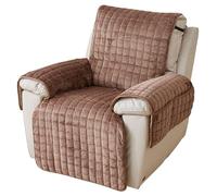 NUODWELL Upgraded Recliner Chair Cover with Pockets, Plush Non Slip Armchair Cover, Super Soft Washable Sofa Slipcover Furniture Protector Cover for Kids and Pets (Coffee with Pockets, 116 * 190CM)