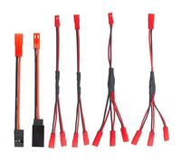 Nuofan 6PCS JST Plug Splitter JST Male Female Y Cable JST Y Parallel Adapter Harness JST to JR Adapter for Traxxas TRX-4 RC Car Crawler Truck Cooling Fan ESC Battery Motor