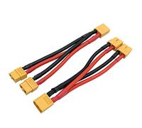 Nuofany 2Packs XT60 Parallel Y Splitter Battery Connector 12AWG Cable Dual Extension Y Splitter Male to 2 Female for RC Quadcopte Multirotors RC LiPo Battery