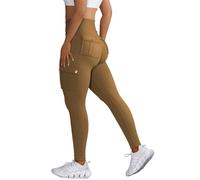 Nuofengkudu Cargo Leggings Womens with Pockets High Waisted Tummy Control Soft Fitness Gym Workout Combat Sports Opaque Push up Athletic Running Ladies Stretch Yoga Pants Y-Camel L