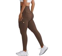 Nuofengkudu Cargo Leggings Womens with Pockets High Waisted Tummy Control Soft Fitness Gym Workout Combat Sports Opaque Push up Athletic Running Ladies Stretch Yoga Pants Y-Coffee 2XL