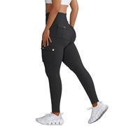 Nuofengkudu Cargo Leggings Womens with Pockets High Waisted Tummy Control Soft Fitness Gym Workout Combat Sports Opaque Push up Athletic Running Ladies Stretch Yoga Pants Y- Black L