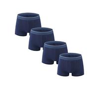 Nuofengkudu Men's Seamless Cotton Large Boxer Trunks Briefs U Pouch Stretch Classic Cozy Soft Solid 4 Pack Teen Boy Underwear Daily(Navy Blue,8XL)