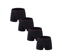 Nuofengkudu Men's Seamless Cotton Large Boxer Trunks Briefs U Pouch Stretch Classic Cozy Soft Solid 4 Pack Teen Boy Underwear Daily(Black,7XL)