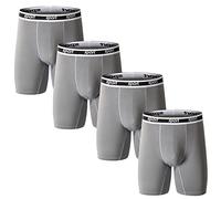 Nuofengkudu Micro Modal Mens Boxers Shorts Seamless Fronts U Pouch Long Leg Underwear Anti Chafing Breathable Soft Large Longer Boxer Briefs Elastic Waistband Sports Travel Underpants Grey 4XL