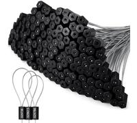 Nuogo 200 Pcs Steel Security Cable Seals 11.8 Inch Numbered Anti-tamper Seal Pull Tight Seals Disposable Numbered Tags Self Locking Shipping Seals for Container Trailers Cargo Trailer Truck