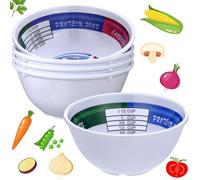 Nuogo 4 Pcs Portion Control Bowl Measuring Bowls Food Measuring Cups Portion Control Containers For Adults Weight Loss Bariatric Diabetes Healthy Eating (Fresh Style)