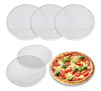 Nuogo 5 Pcs 16 Inch Pizza Pan with Holes Aluminum Mesh pizza Screen Seamless Round Tray for Oven Nonstick Baking Sheet for Kitchen Bakery Restaurant BBQ Party Cookware Supplies