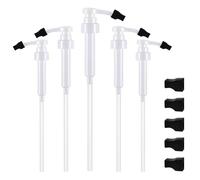 Nuogo 5 Pcs Coffee Syrup Pump Compatible with Monin 750ml (25.4 Fl Oz) Glass Bottles White Flavor Syrup Pump Dispenser with Tip Covers