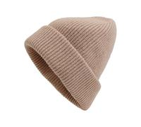 NUOHEMULE 100% Merino Wool Beanie for Men and Women, Unisex Warm and Soft Merino Wool Hat for Winter, Breathable and Cozy Beanie for Cold Weather Light Brown
