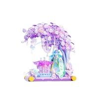 NUOJIAYING Cherry Blossom Tree Building Set, Cherry Blossom Pond Micro Building Blocks Set, Architecture Cherry Bonsai Gifts Toys, Bonsai Tree Lights Building Kit