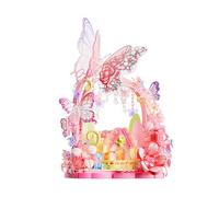 NUOJIAYING Cherry Blossom Tree Building Set, Cherry Blossom Pond Micro Building Blocks Set, Architecture Cherry Bonsai Gifts Toys, Bonsai Tree Lights Building Kit