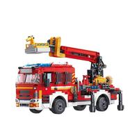 NUOJIAYING City Ladder Fire Truck Building Blocks Set, 878PCS City Emergency Rescue Vehicle Brick Kit, Games Fire Truck Building Block Set, Collectible Truck Model for Kids Adults
