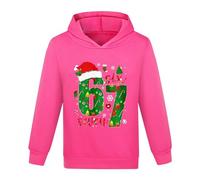 Nuoke christmas jumper kids,christmas jumper for kids,gifts for Boys Girls Hoodie Vintage Y2k Pullover Streetwear Long Sleeve Hooded Sweatshirt Hot Pink