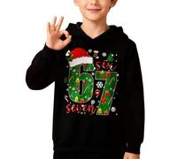 Nuoke christmas jumpers,6 7 christmas jumper,gifts for Boys Girls Hoodie Vintage Y2k Pullover Streetwear Long Sleeve Hooded Sweatshirt Black