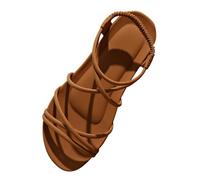 Nuoke women shoes,womens flat sandals, Open Toe Strap Slim Beach Roman Shoes Soft Bottom For Foreign Trade Kids (Coffee, 6)