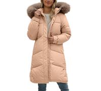 Nuoke women's coats,black hooded coat women,A Mid Length Down Cotton Padded Jacket With A Large Collar For Ladies A Loose Cotton Padded Jacket That Reaches The Knees And A Thick Winter Coat