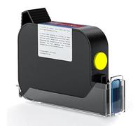 NUOKER Handheld Inkjet Printer - Metal Body, 1/2" Print Height, Prints Dates/QR Codes/Barcodes on Any Flat Surface for Industrial & Retail Labeling (Nuoker-1270 Yellow Ink)