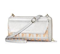 nuoku Womens RFID Wallet Purse Wristlet Crossbody Clutch with Zip Around 2 Strap, Your Quilted Silver