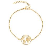 Nuoli® Bracelet World Globe (Various Colours) for Women Gold