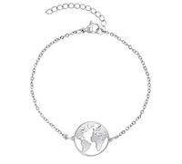 Nuoli® Bracelet World Globe (Various Colours) for Women Silver