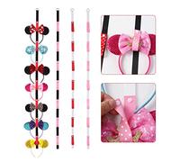 Nuolich 4Pcs Mouse Ears Headband Holder Polka Dot Vertical Headpiece Organizer Hanging Wall Display Decor Hair Bow Accessories Hanger Holder Red Pink