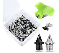 Nuolifee 1/4 Inch Track Spikes, 100 Pieces Steel Shoe Spikes Replacements and Spike Wrench for Sports Running Track Shoes