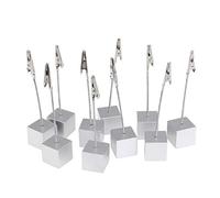 NUOLUX 10pcs Memo Clip Holder Stand with Alligator Clasp for Pictures Card Paper Note Clip (Silver)