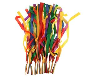 Nuolux 12pcs Rainbow Dance Ribbons - Coloured Ribbons (Multi-Colour)