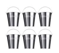 NUOLUX Small Tin Metal Bucket - Multi-functional Tin Pail for Flowers Chips Vintage, Summer Party Supplies, 6 Pieces, 10 cm