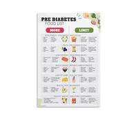 nuomesc Pre Diabetic Food List Type Poster 2 Diabetes Diet Chart Poster Decorative Painting Canvas Wall Art Living Room Poster Bedroom Painting 12 x 18 Inch (30 x 45 cm)