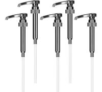 NUOOO Syrup Pump Dispenser for 1L Bottle, Black (5PCS), Food-grade Plastic, Wide Applications, Compatible with Various Brands