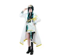 Nuoqi Genshin Impact Venti Cosplay Costume Womens Racing Suit Outfit for Venti Cosplay, White, XX-Large