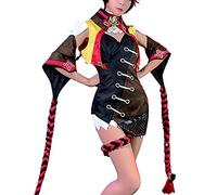 Nuoqi Xinyan Cosplay Outfit Women Genshin Cosplay Costumes, Brown Xinyan, X-Large