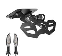 NUOSDEX Motorcycle License Plate Bracket Compatible With For YZF-R3 2015 2016 2017 2018 2019 2020 2021 2022 2023 2024 Motorcycle Tail Tidy Motorcycle License Plate Frame(Holder and Light A)